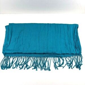 29 Palms‎ Pashmina Scarf Womens OS Teal Fringe Viscose Wrap Shawl